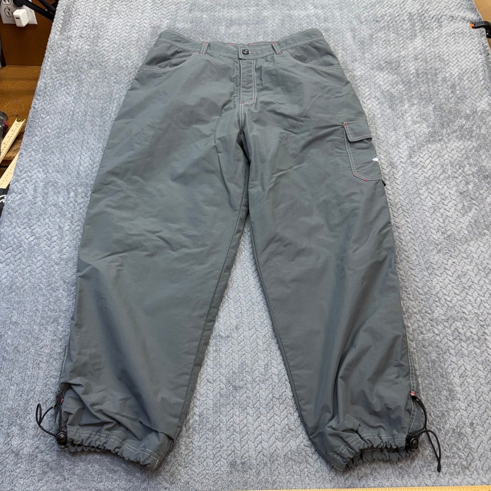 VTG Fishworks Pants Mens 36x29 Gray Nylon Water Resistant Fishing Cargo USA Made